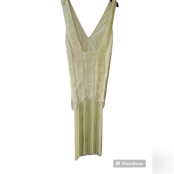 NWOT ASOS Design Womens Midi Yellow Fringe Dress. SIZE 8 - Picture 8 of 9